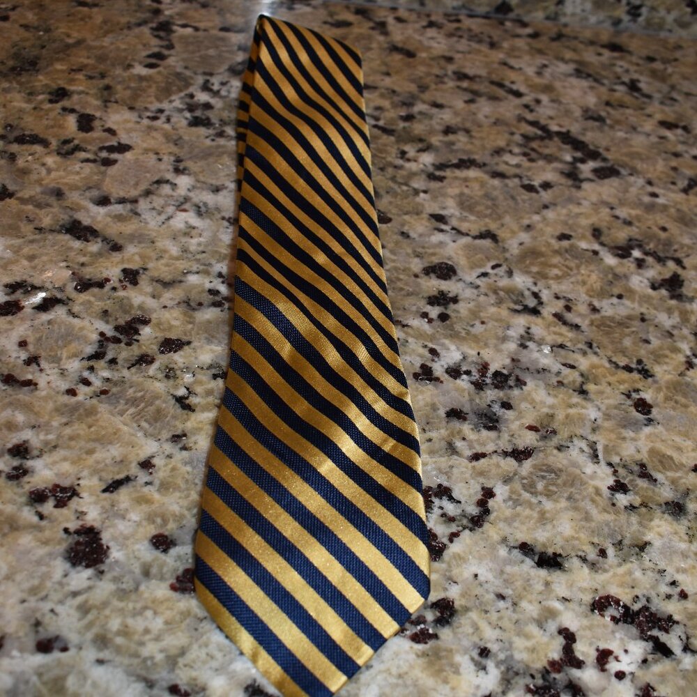 Boy's Yellow & Blue Striped Tie